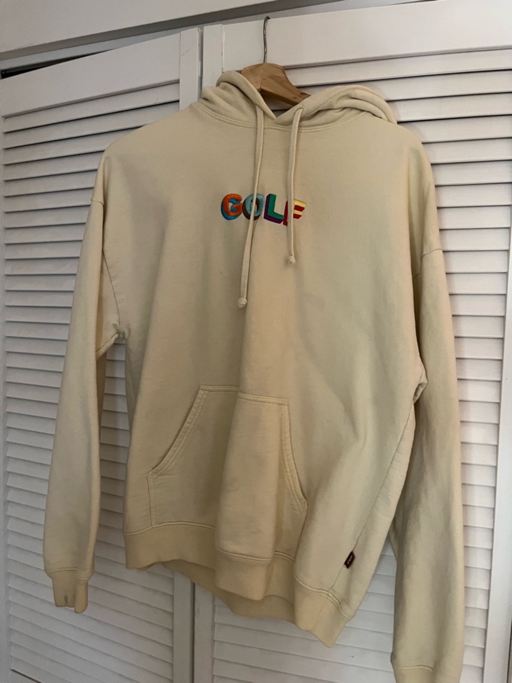 Golf Wang Cream Hoodie with Multicolor Embroidered Logo